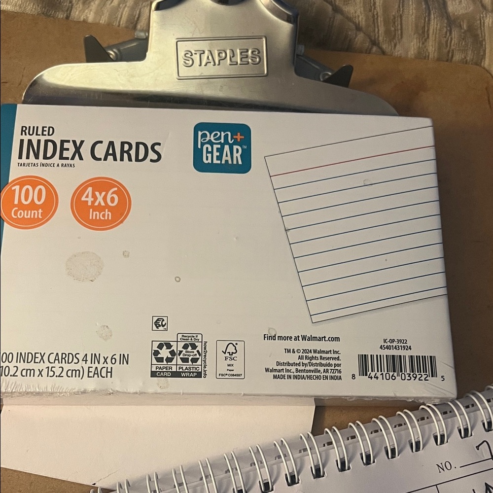 Never Been Opened 2 Packs Of Ruled 4x6 100 Count Index Cards #305